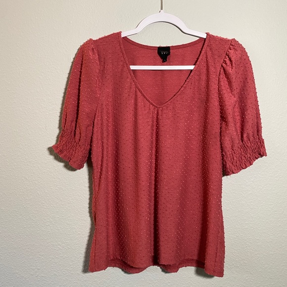 W5 Swiss dot pink blouse size large - Picture 6 of 6